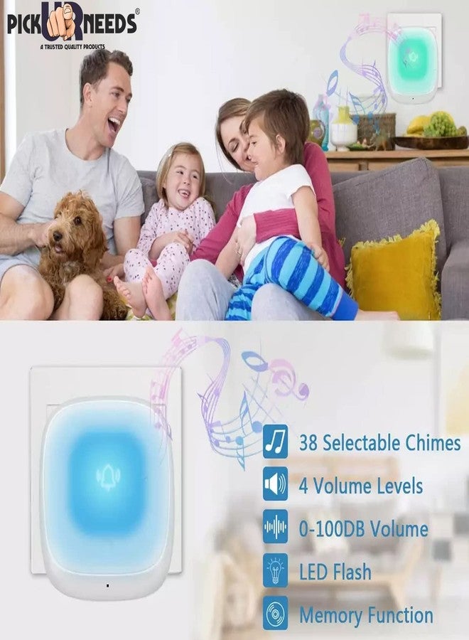 Pick Ur Needs Wireless Door Bell for Home with Remote Control Easy Adjustable Ringtones,Led Indicator, 4 Volume Levels - Image 3